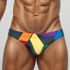 Men's Swim Trunks Swim Shorts Swimwear Bottoms Swimming Surfing Beach Water Sports Patchwork Summer Spring