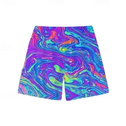 Men's Swim Trunks Swim Shorts 4-Way Stretch Fabric Board Shorts Bottoms Drawstring with Pockets Swimming Surfing Beach Water Sports Printed Summer Spring