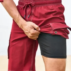 Men's Swim Trunks Swim Shorts Board Shorts Bottoms Drawstring with Pockets Swimming Surfing Beach Water Sports Solid Colored Summer Spring