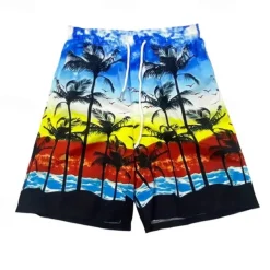 Men's Swim Trunks Swim Shorts Board Shorts Bottoms Drawstring with Pockets Swimming Surfing Beach Water Sports Tropical Printed Summer Spring