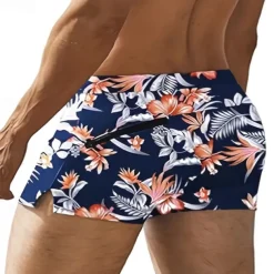 Men's Swim Trunks Swim Shorts Swimwear Bottoms Drawstring Swimming Surfing Beach Water Sports Floral Printed Summer Spring