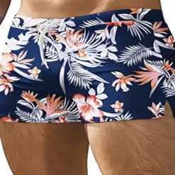 Men's Swim Trunks Swim Shorts Swimwear Bottoms Drawstring Swimming Surfing Beach Water Sports Floral Printed Summer Spring