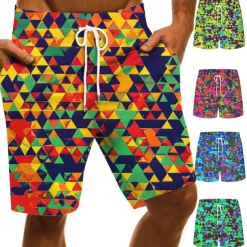 Men's Swim Trunks Swim Shorts Quick Dry Board Shorts Bathing Suit Drawstring with Pockets Swimming Surfing Beach Water Sports Printed Summer Spring