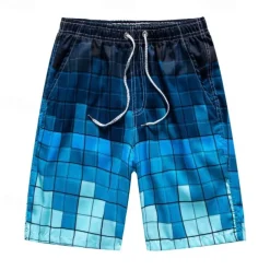 Men's Swim Trunks Swim Shorts Board Shorts Bathing Suit Drawstring with Pockets Swimming Surfing Beach Water Sports Tropical Summer Spring