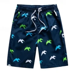 Men's Swim Trunks Swim Shorts Board Shorts Bathing Suit Drawstring with Pockets Swimming Surfing Beach Water Sports Tropical Summer Spring