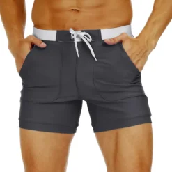 Men's Swim Trunks Swim Shorts Board Shorts Bathing Suit Drawstring Mesh Lining with Pockets Swimming Surfing Beach Water Sports Solid Colored Summer