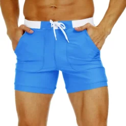 Men's Swim Trunks Swim Shorts Board Shorts Bathing Suit Drawstring Mesh Lining with Pockets Swimming Surfing Beach Water Sports Solid Colored Summer