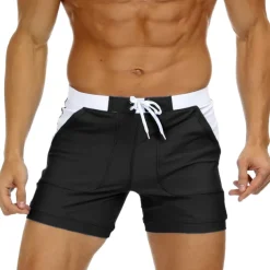 Men's Swim Trunks Swim Shorts Board Shorts Bathing Suit Drawstring Mesh Lining with Pockets Swimming Surfing Beach Water Sports Solid Colored Summer