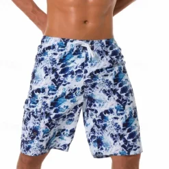 Men's Swim Trunks Swim Shorts Board Shorts Pocket Drawstring Elastic Waistband Shorts Outdoor Sports & Outdoor Beach Fall Quick Dry Lightweight Soft Swimming Surfing Beach Tailored Fit Sportswear