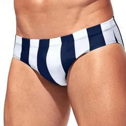 Men's Swim Trunks Swim Shorts Swimwear Bottoms Swimming Surfing Beach Water Sports Stripes Summer Spring