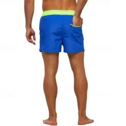Men's Swim Trunks Swim Shorts Board Shorts Bottoms Drawstring with Pockets Swimming Surfing Beach Water Sports Patchwork Solid Colored Summer Spring
