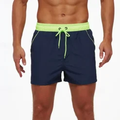 Men's Swim Trunks Swim Shorts Board Shorts Bottoms Drawstring with Pockets Swimming Surfing Beach Water Sports Patchwork Solid Colored Summer Spring