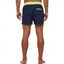 Men's Swim Trunks Swim Shorts Board Shorts Bottoms Drawstring with Pockets Swimming Surfing Beach Water Sports Patchwork Solid Colored Summer Spring