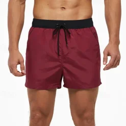 Men's Swim Trunks Swim Shorts Board Shorts Bottoms Drawstring with Pockets Swimming Surfing Beach Water Sports Patchwork Solid Colored Summer Spring