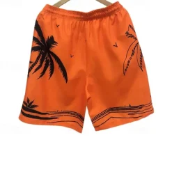 Men's Swim Trunks Swim Shorts Board Shorts Bottoms Drawstring with Pockets Swimming Surfing Beach Water Sports Tropical Printed Summer Spring