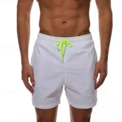 Men's Swim Trunks Swim Shorts Board Shorts Bathing Suit Drawstring with Pockets Swimming Surfing Beach Water Sports Solid Colored Summer Spring