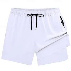 Men's Swim Trunks Swim Shorts Board Shorts Bottoms Drawstring with Pockets Swimming Surfing Beach Water Sports Solid Colored Summer Spring