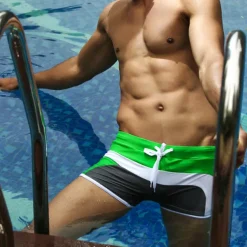 Men's Swim Trunks Swim Shorts Quick Dry Board Shorts Bathing Suit Drawstring Swimming Surfing Beach Water Sports Patchwork Summer