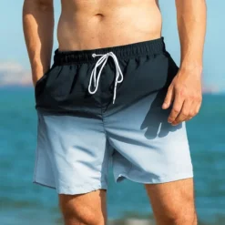 Men's Swim Trunks Swim Shorts Board Shorts Bathing Suit Drawstring with Pockets Swimming Surfing Beach Water Sports Gradient Summer Spring