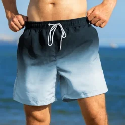 Men's Swim Trunks Swim Shorts Board Shorts Bathing Suit Drawstring with Pockets Swimming Surfing Beach Water Sports Gradient Summer Spring