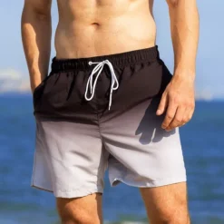 Men's Swim Trunks Swim Shorts Board Shorts Bathing Suit Drawstring with Pockets Swimming Surfing Beach Water Sports Gradient Summer Spring