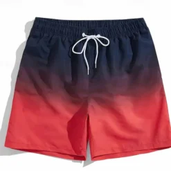 Men's Swim Trunks Swim Shorts Board Shorts Bathing Suit Drawstring with Pockets Swimming Surfing Beach Water Sports Gradient Summer Spring