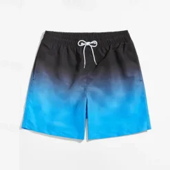 Men's Swim Trunks Swim Shorts Board Shorts Bathing Suit Drawstring with Pockets Swimming Surfing Beach Water Sports Gradient Summer Spring