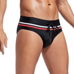 Men's Swim Trunks Swim Shorts Swimwear Bottoms Drawstring Swimming Surfing Beach Water Sports Stripes Patchwork Summer Spring