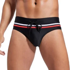 Men's Swim Trunks Swim Shorts Swimwear Bottoms Drawstring Swimming Surfing Beach Water Sports Stripes Patchwork Summer Spring