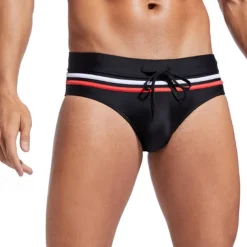 Men's Swim Trunks Swim Shorts Swimwear Bottoms Drawstring Swimming Surfing Beach Water Sports Stripes Patchwork Summer Spring