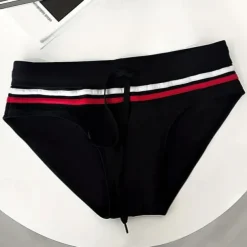 Men's Swim Trunks Swim Shorts Swimwear Bottoms Drawstring Swimming Surfing Beach Water Sports Stripes Patchwork Summer Spring