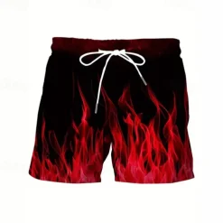 Men's Swim Trunks Swim Shorts Board Shorts Bottoms Drawstring with Pockets Swimming Surfing Beach Water Sports Printed Summer Spring