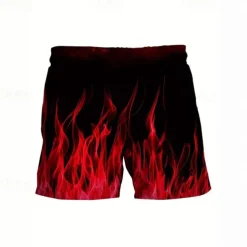 Men's Swim Trunks Swim Shorts Board Shorts Bottoms Drawstring with Pockets Swimming Surfing Beach Water Sports Printed Summer Spring