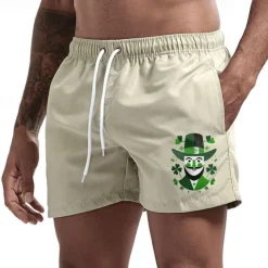 Men's Swim Trunks Swim Shorts Board Shorts Bathing Suit Drawstring Mesh Lining with Pockets Swimming Surfing Beach Water Sports Printed Summer Spring