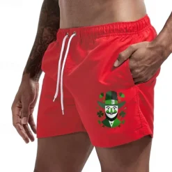 Men's Swim Trunks Swim Shorts Board Shorts Bathing Suit Drawstring Mesh Lining with Pockets Swimming Surfing Beach Water Sports Printed Summer Spring