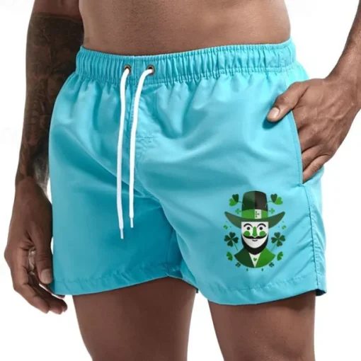 Men's Swim Trunks Swim Shorts Board Shorts Bathing Suit Drawstring Mesh Lining with Pockets Swimming Surfing Beach Water Sports Printed Summer Spring