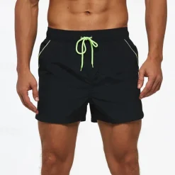 Men's Swim Trunks Swim Shorts Board Shorts Bottoms Drawstring with Pockets Swimming Surfing Beach Water Sports Patchwork Solid Colored Summer Spring