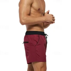 Men's Swim Trunks Swim Shorts Board Shorts Bottoms Drawstring with Pockets Swimming Surfing Beach Water Sports Patchwork Solid Colored Summer Spring