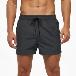 Men's Swim Trunks Swim Shorts Board Shorts Bottoms Drawstring with Pockets Swimming Surfing Beach Water Sports Patchwork Solid Colored Summer Spring
