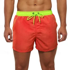 Men's Swim Trunks Swim Shorts Board Shorts Bottoms Drawstring with Pockets Swimming Surfing Beach Water Sports Patchwork Solid Colored Summer Spring