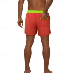 Men's Swim Trunks Swim Shorts Board Shorts Bottoms Drawstring with Pockets Swimming Surfing Beach Water Sports Patchwork Solid Colored Summer Spring