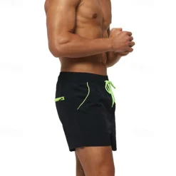 Men's Swim Trunks Swim Shorts Board Shorts Bottoms Drawstring with Pockets Swimming Surfing Beach Water Sports Patchwork Solid Colored Summer Spring