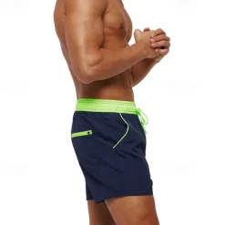 Men's Swim Trunks Swim Shorts Board Shorts Bottoms Drawstring with Pockets Swimming Surfing Beach Water Sports Patchwork Solid Colored Summer Spring