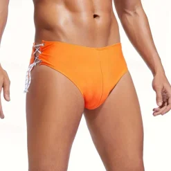 Men's Swim Trunks Swim Shorts Swimwear Bottoms Drawstring Swimming Surfing Beach Water Sports Solid Colored Summer Spring