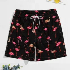 Men's Swim Trunks Swim Shorts Board Shorts Bottoms Drawstring with Pockets Swimming Surfing Beach Water Sports Printed Summer Spring