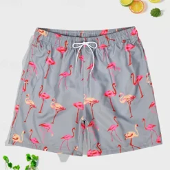 Men's Swim Trunks Swim Shorts Board Shorts Bottoms Drawstring with Pockets Swimming Surfing Beach Water Sports Printed Summer Spring