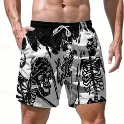 Men's Swim Trunks Swim Shorts Board Shorts Bottoms Drawstring with Pockets Swimming Surfing Beach Water Sports Printed Summer Spring