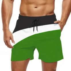 Men's Swim Trunks Swim Shorts Board Shorts Bottoms Drawstring with Pockets Swimming Surfing Beach Water Sports Patchwork Summer Spring