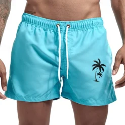 Men's Swim Trunks Swim Shorts Board Shorts Bathing Suit Drawstring Mesh Lining with Pockets Swimming Surfing Beach Water Sports Printed Summer Spring