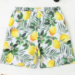 Men's Swim Trunks Swim Shorts Board Shorts Bathing Suit Drawstring with Pockets Swimming Surfing Beach Water Sports Tropical Printed Summer Spring
